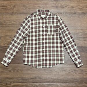 Sezane Plaid Button Down Shirt Size 34 Cotton Paris Classic Top